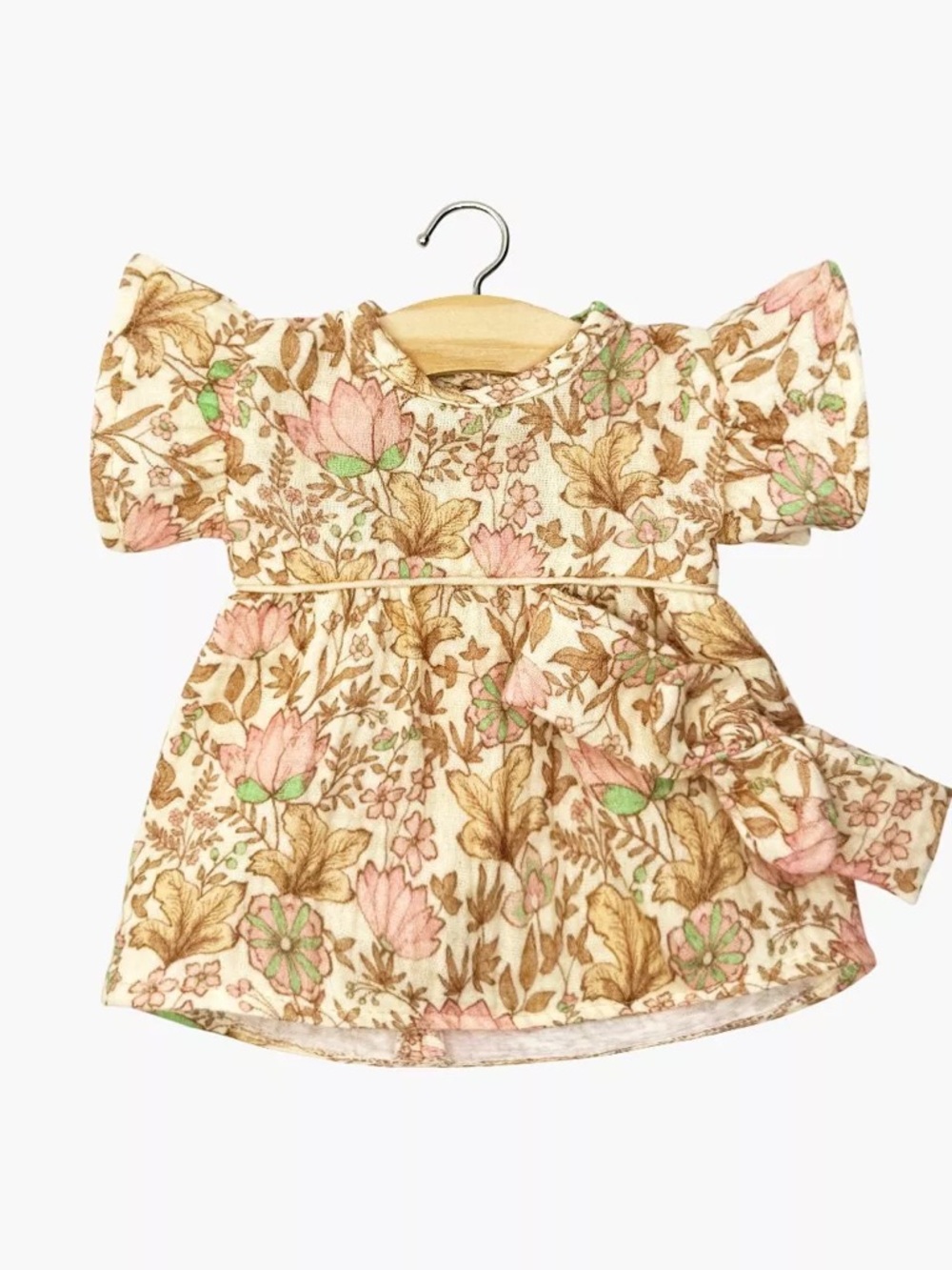 MINIKANE Dress Faustine dress with balloon sleeves in pink Indian cotton gauze